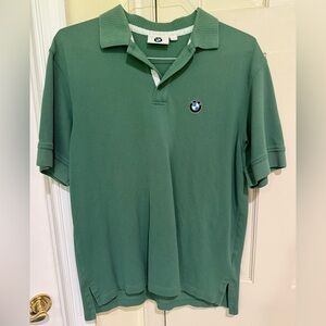 BMW Logo Polo Shirt Men’s Size L | 100% Cotton Classic Fit | Green